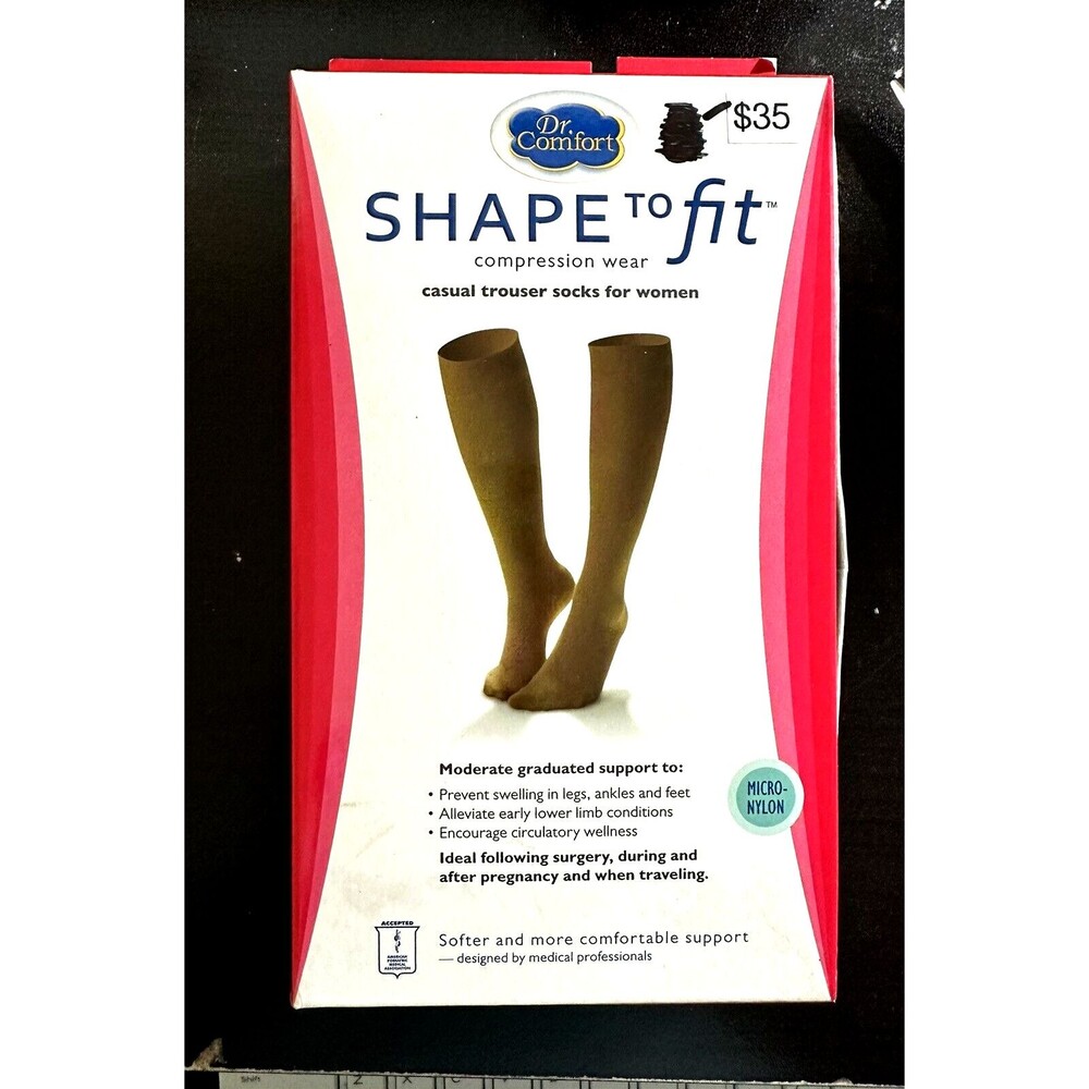 Dr Comfort Shape to Fit Women Compression Trouser Socks Small Navy Knee High